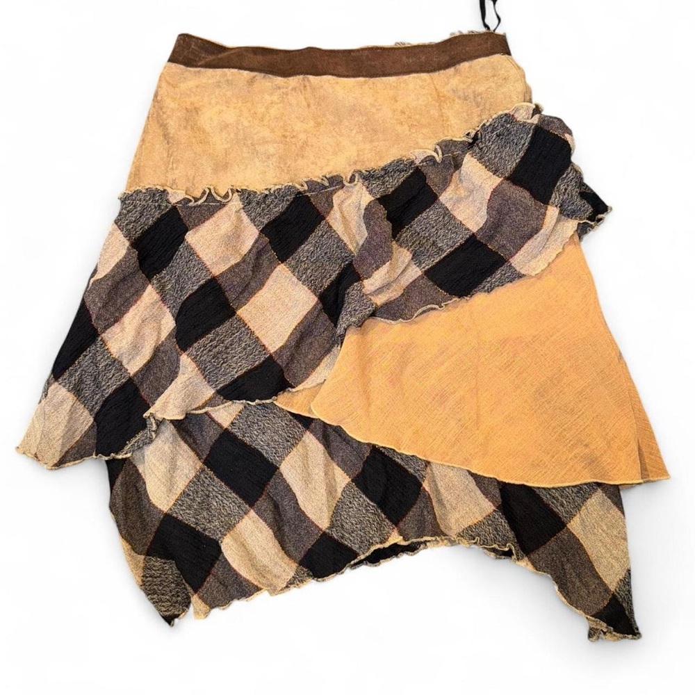 Chic Asymmetrical Plaid Skirt